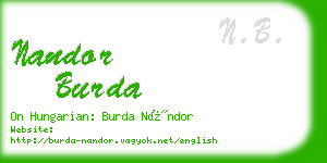 nandor burda business card